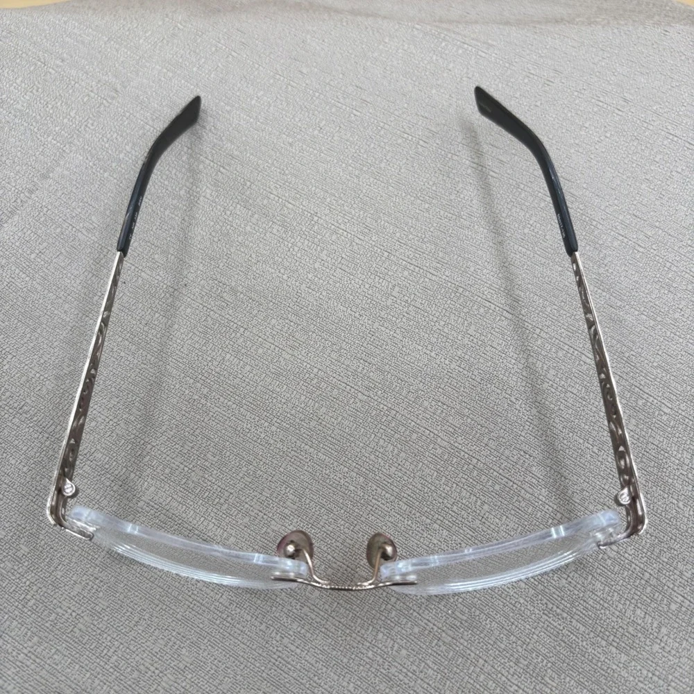 Y2K Office Siren Rimless Filigree Eyeglasses Bronze Brown NR 339 BRN 53-17-135